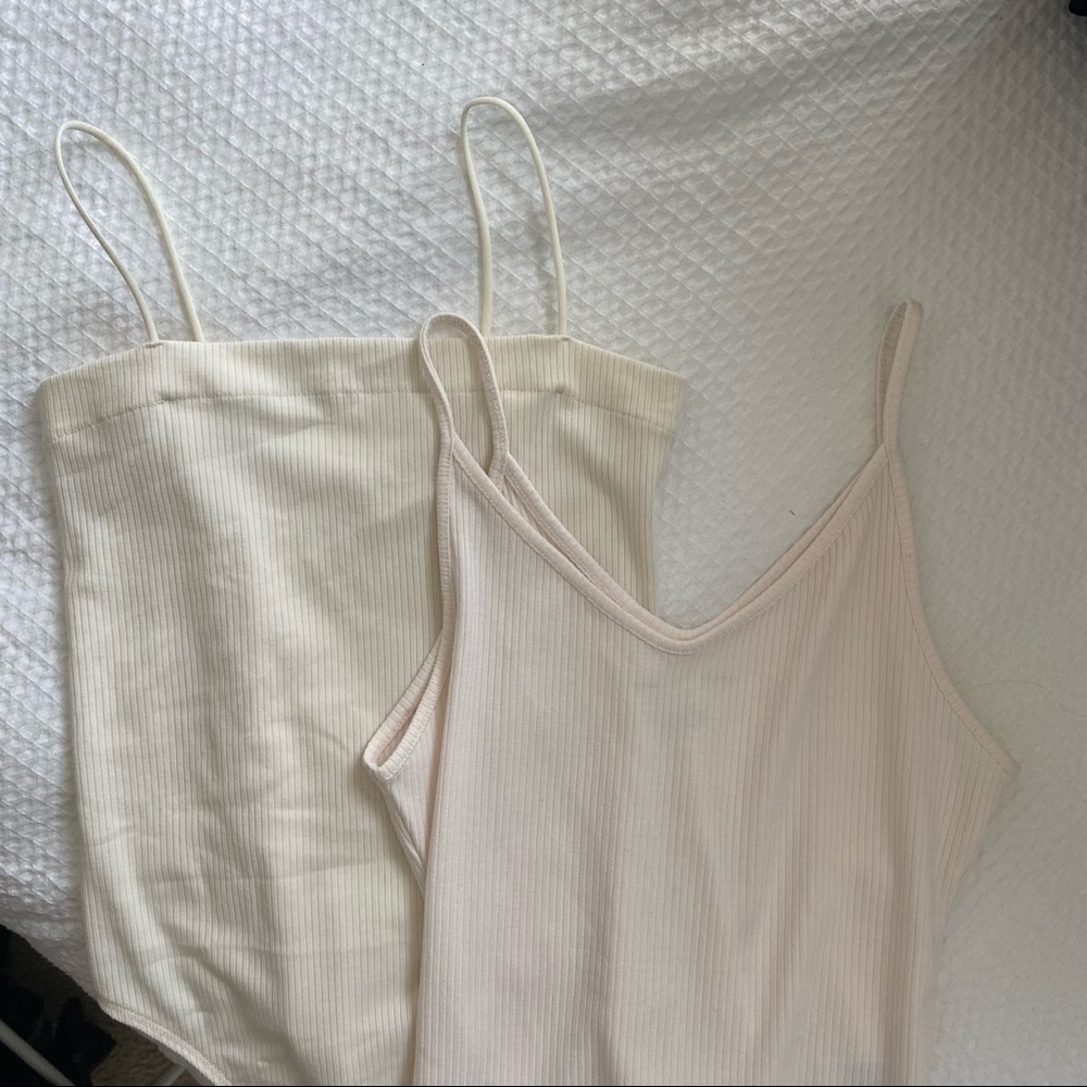 Bodysuit Bundle - AE cream tank strappy bodysuits